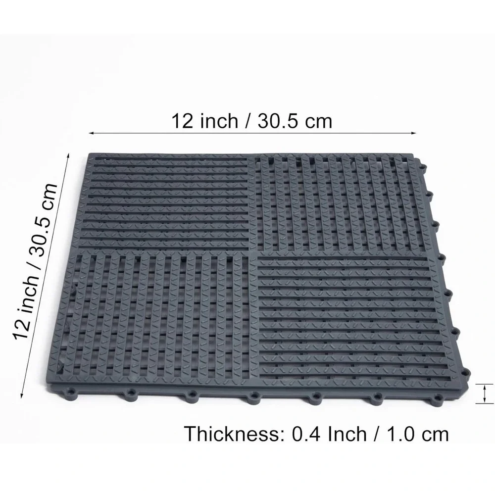 9 Pack Modular Interlocking Tiles Double Non-slip 12